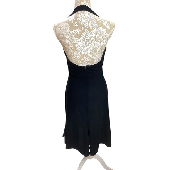 Vtg y2k Blondie Nites sz 11 Small soft flowy velour black pink midi halter dress - Picture 5 of 12